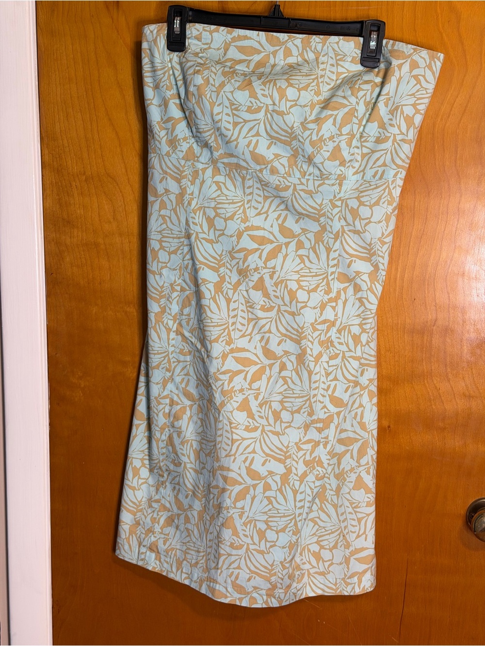 GAP Mint Green and Tan Tropical Print Dress